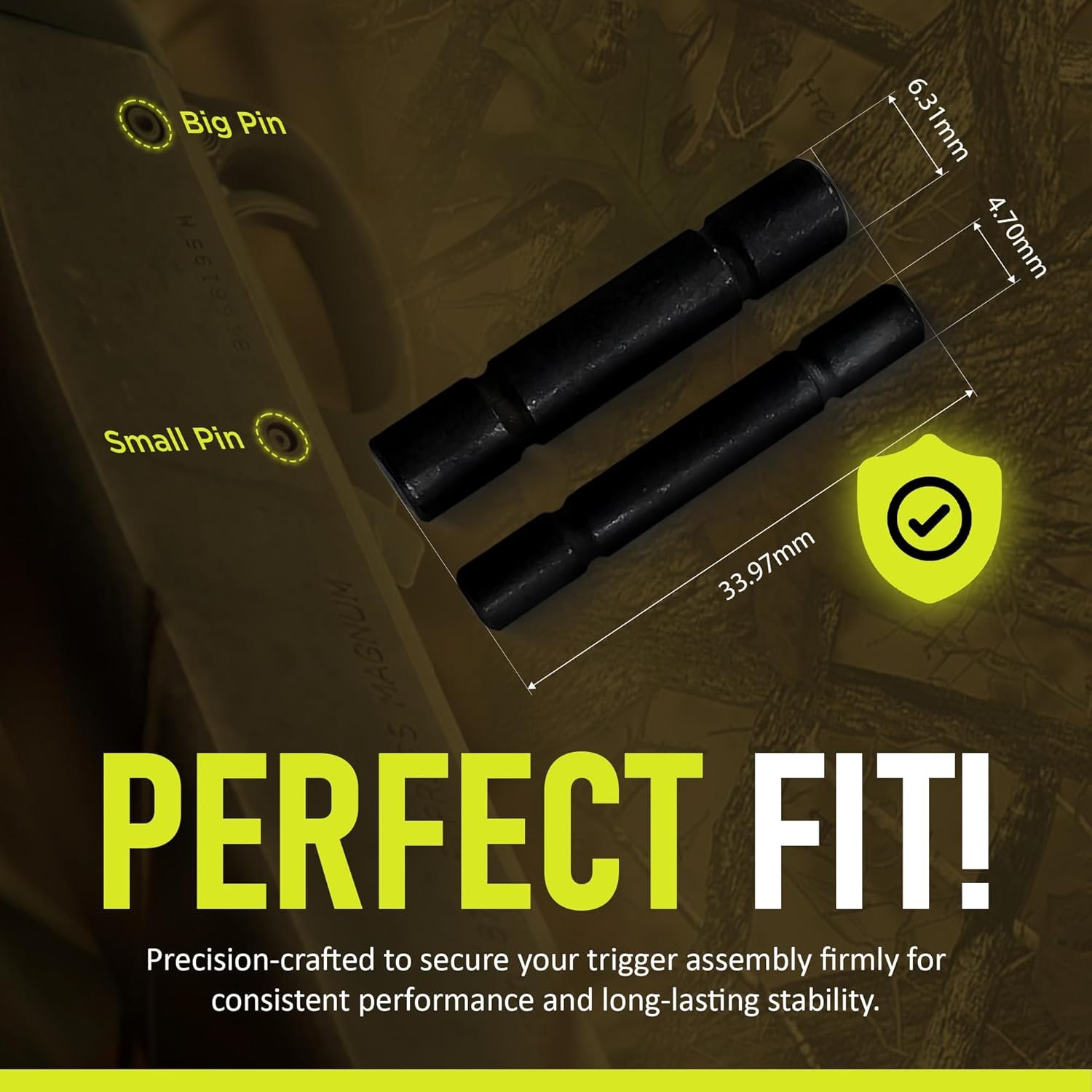 trigger pin set compatible with remington 870, 1100, 1187 precision steel upgrade (2 pack) trigger pin set compatible with remington 870, 1100, 1187 precision steel upgrade (2 pack)