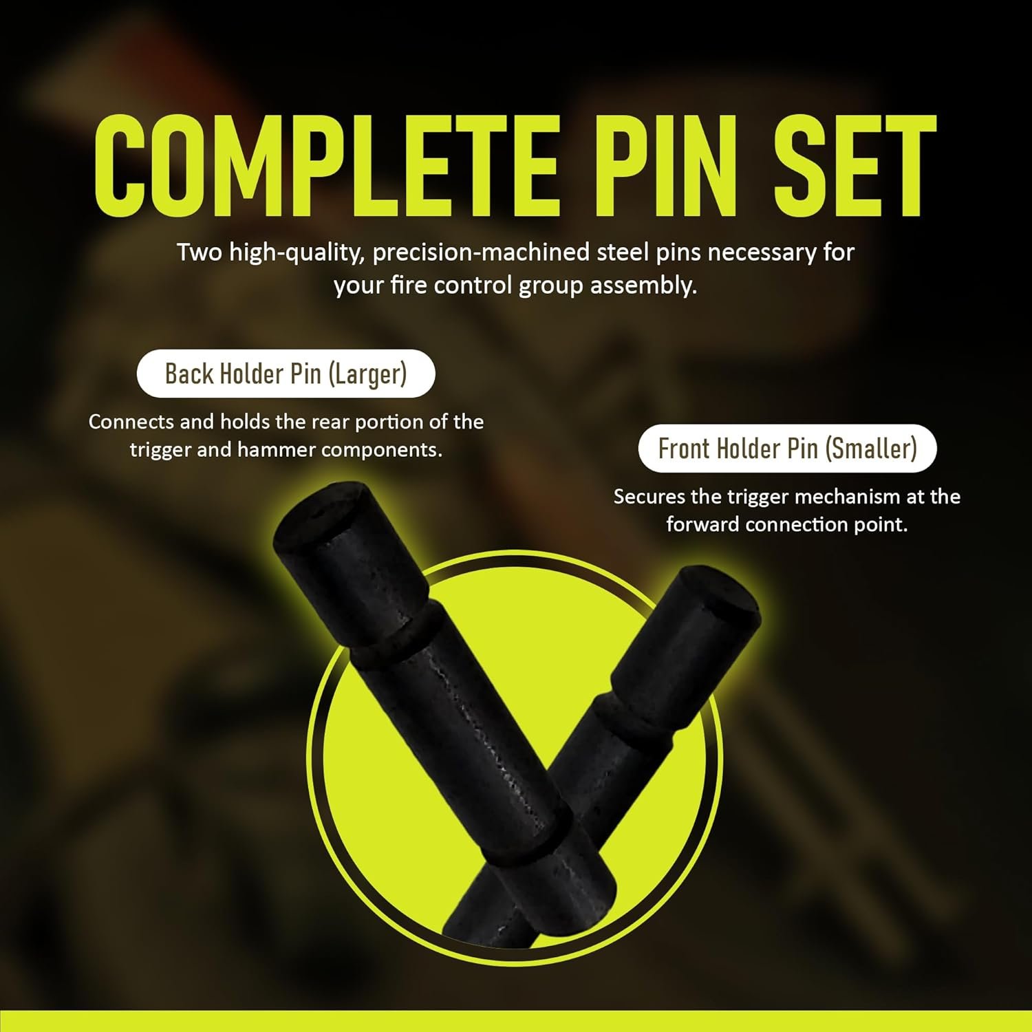 trigger pin set compatible with remington 870, 1100, 1187 precision steel upgrade (2 pack) trigger pin set compatible with remington 870, 1100, 1187 precision steel upgrade (2 pack)